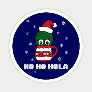 Ho Ho Hola - Cactus With A Santa Hat In A Christmas Mug Magnet